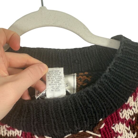 Express Tricot Vintage Sweater Floral Patchwork Cottage Chunky Womens Medium - Picture 4 of 5